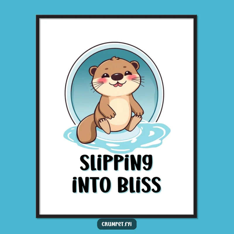 Free Printable Wall Art: Otter's Watery Fun, Funny Downloadable Decor Gift