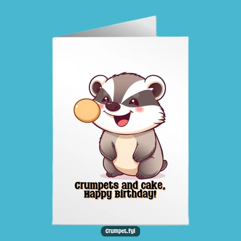 Free Printable Funny Birthday Card: Crumpet-Bouncing Badger, Hilarious Downloadable Joy