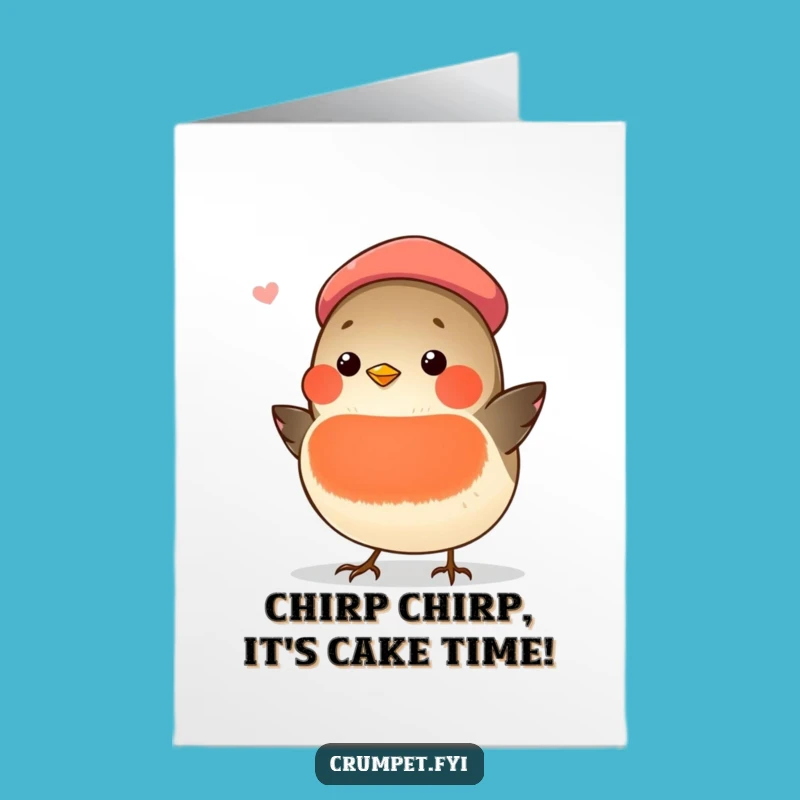 Free Printable Birthday Card: Chubby Robin Sings Hilariously - Funny Downloadable Gift
