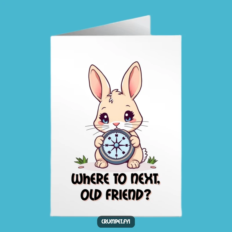 Free Printable Birthday Card: Curious Rabbit Navigates Fun, A Hilarious Downloadable Gift