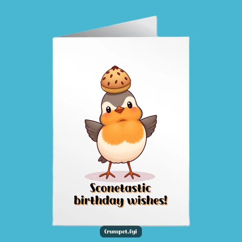 Free Printable Birthday Card: Robin Scone Balance, British Humor, Funny Downloadable
