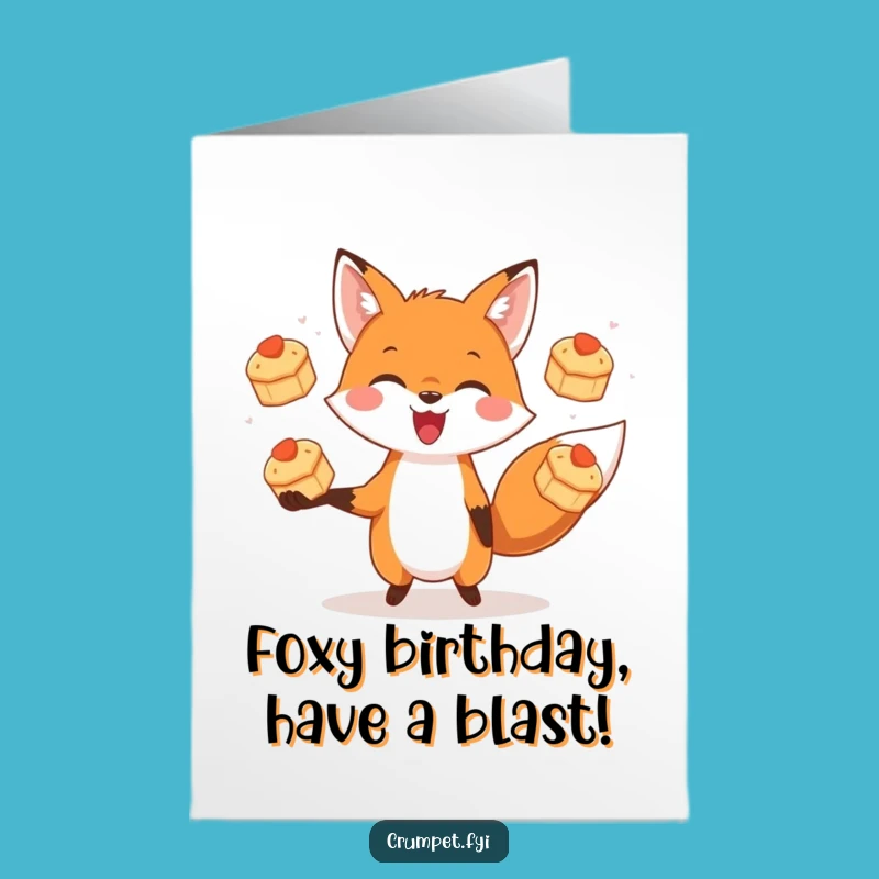 Free Printable Funny Birthday Card: Juggling Fox Scones - Downloadable Treats!