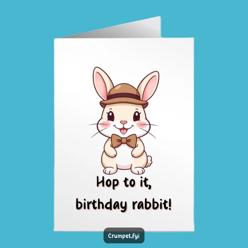 Free Printable Funny Birthday Card: Rabbit in Hat - Downloadable Dapper Wishes!