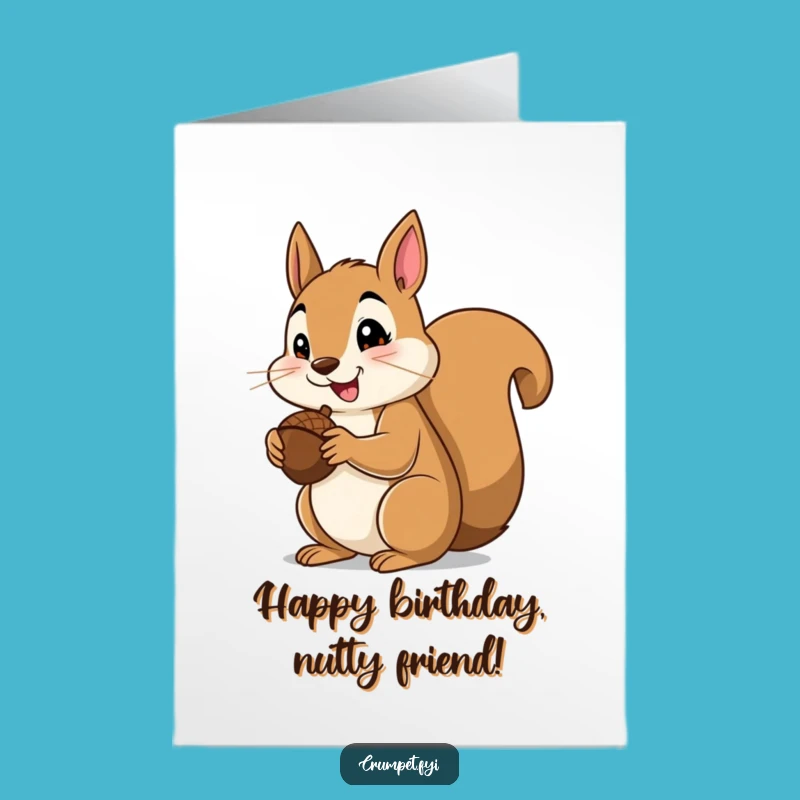 Free Printable Funny Squirrel Birthday Card: Acorn Success Downloadable Gift for a Jolly Celebration