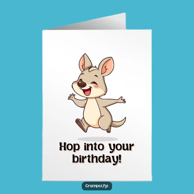 Free Printable Funny Wallaby Birthday Card - Hopping Joy Downloadable