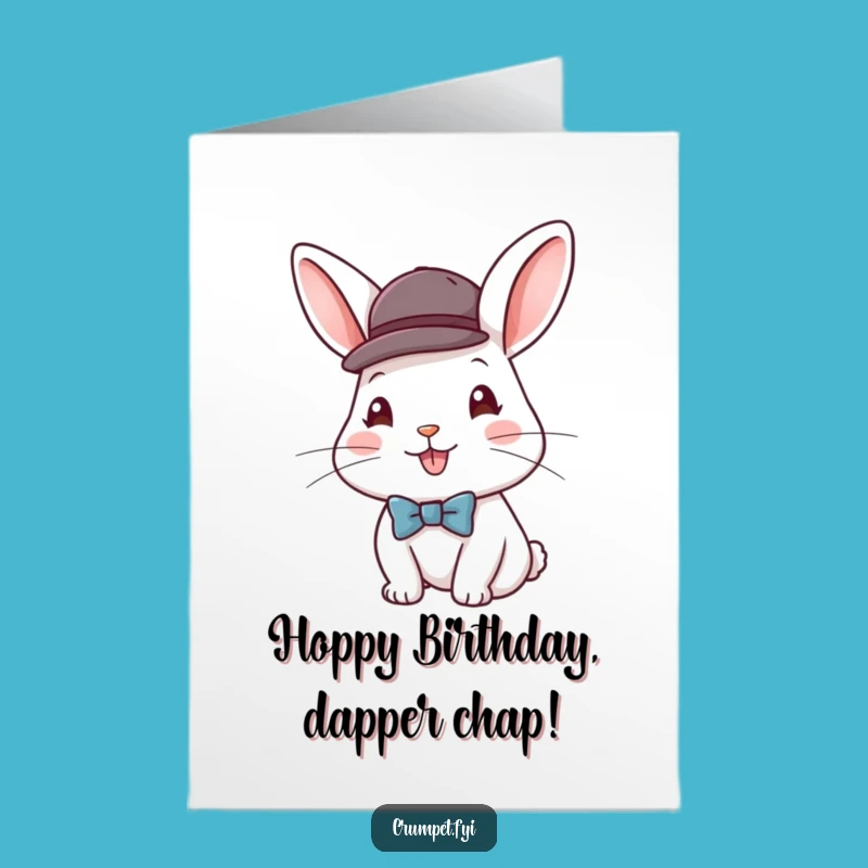 Free Printable Funny Birthday Card: Dapper Rabbit, Classy Downloadable Greetings