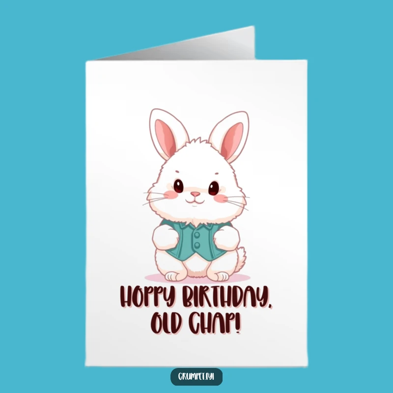 Free Printable Birthday Card: Bunny Hops with Joy - Funny Downloadable Gift