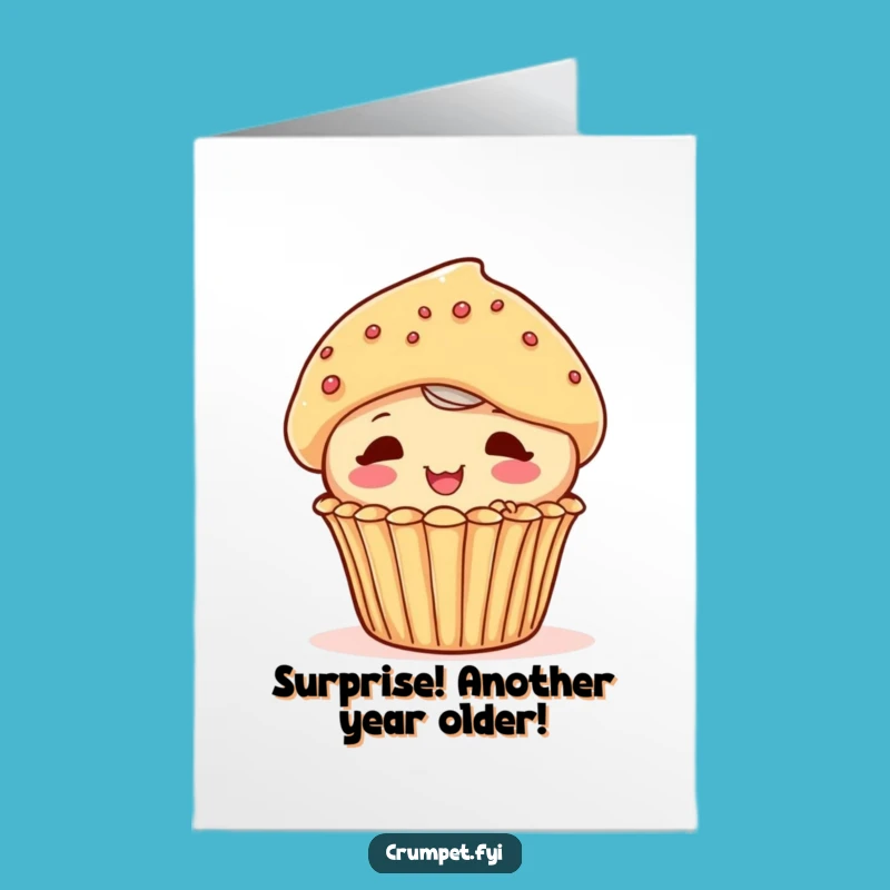 Free Printable Birthday Card: Playful Muffin Surprise, Funny Peek-a-Boo Downloadable Gift