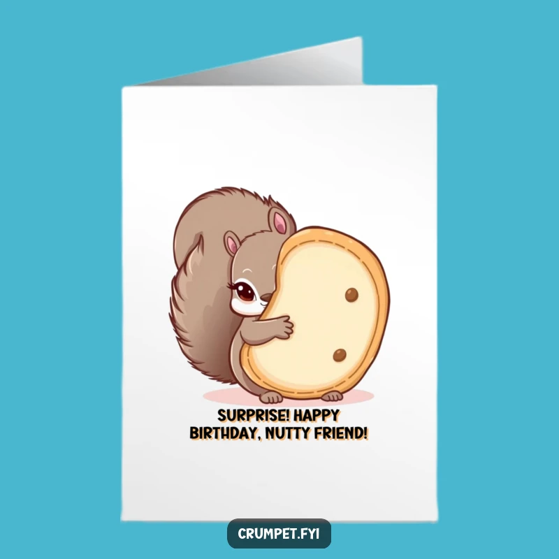 Free Printable Funny Birthday Card: Sneaky Squirrel & Crumpet, Downloadable Surprise