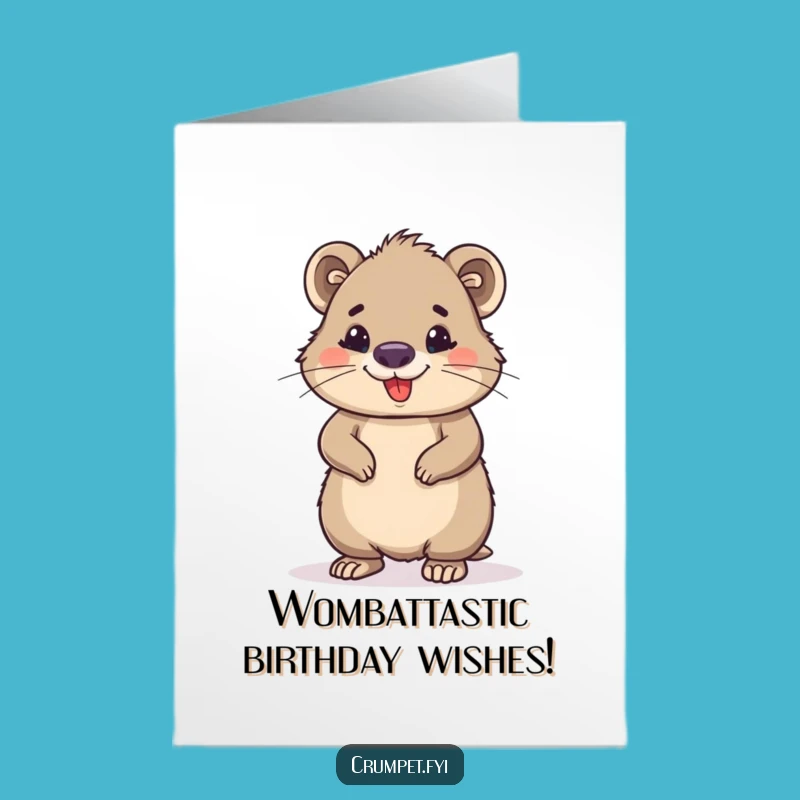 Free Printable Funny Wombat Birthday Card - Confident Downloadable Greeting