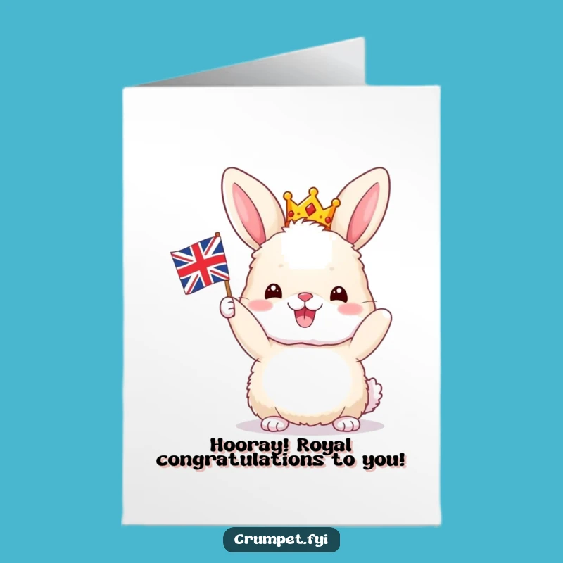 Free Printable Congrats Card: Bunny Crown Royal Wave Funny Celebration Downloadable Gift