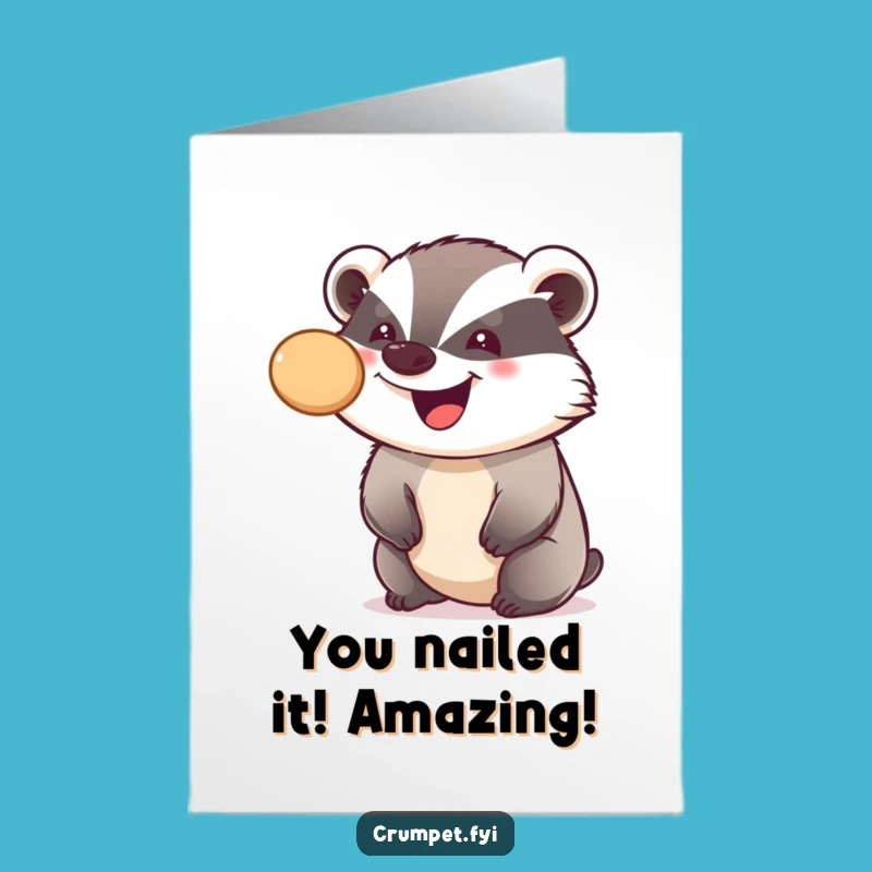 Free Printable Congrats Card: Crumpet Badger, Celebrate with Downloadable Fun