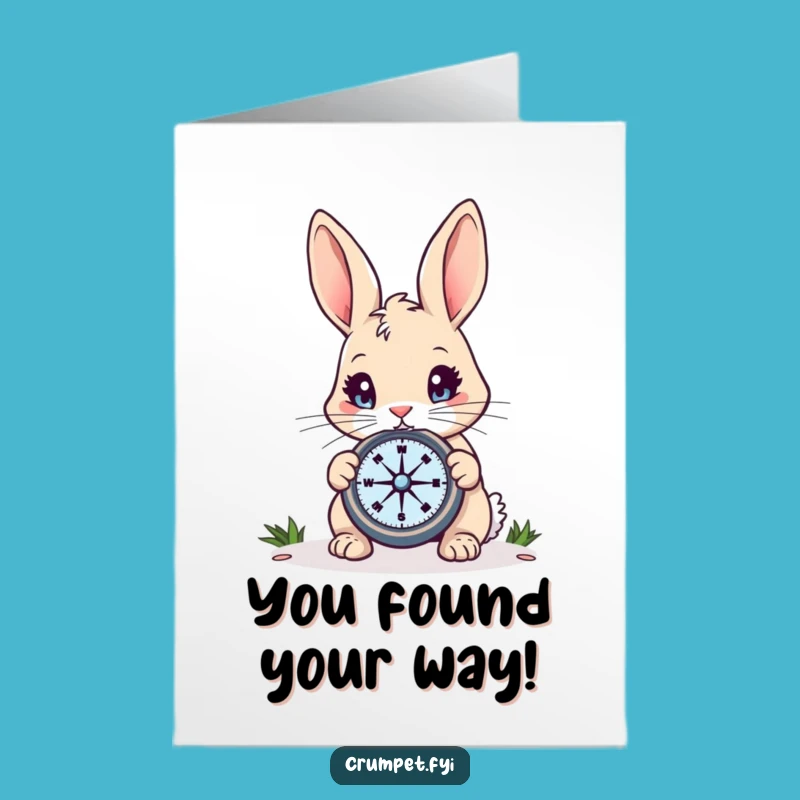 Free Printable Congrats Card: Curious Rabbit Finds the Way, Funny Downloadable Gift