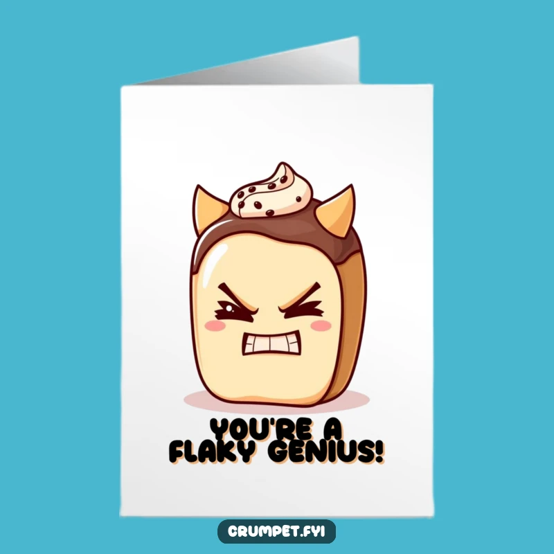 Free Printable Congrats Card: Devilish Pain au Chocolat Cheers Your Success with a Wink