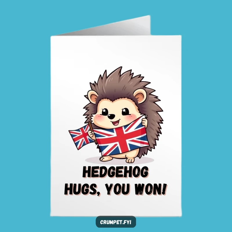 Free Printable Congrats Card: Hedgehog with Flag, Patriotic Downloadable Surprise