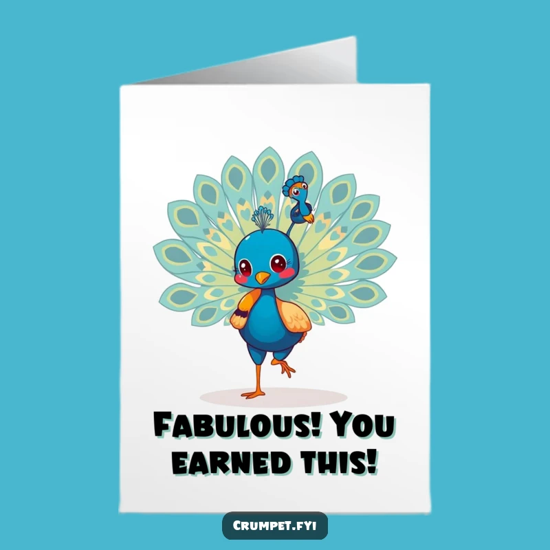 Free Printable Congrats Card: Peacock's Triumph, A Dazzling Downloadable Gift