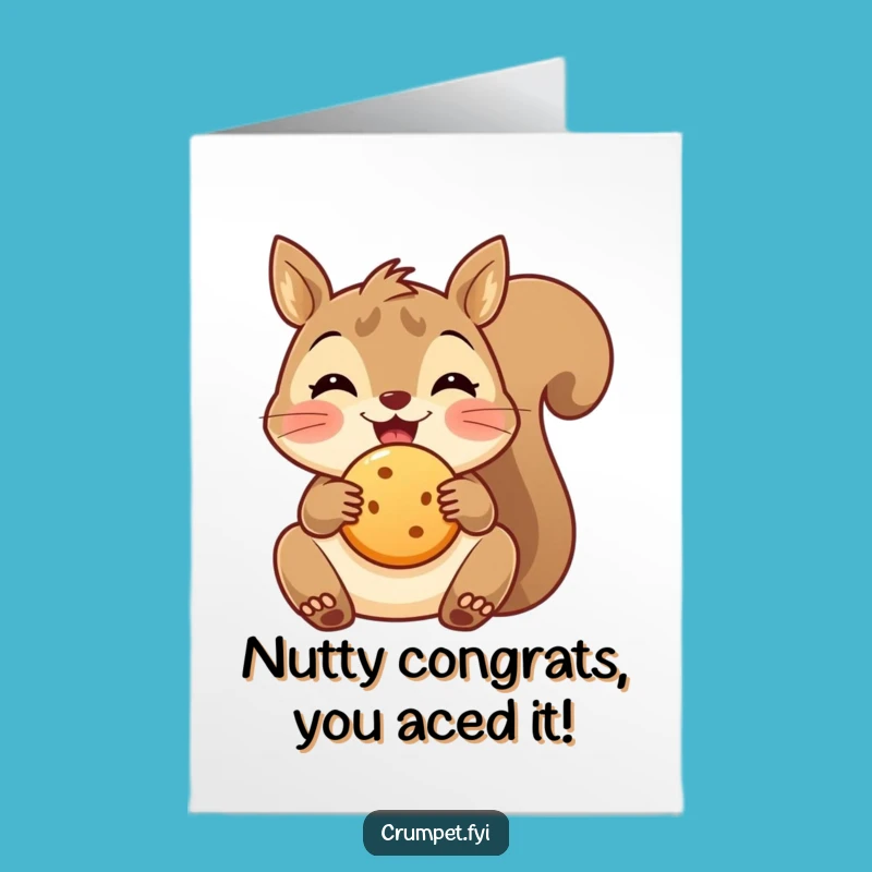 Free Printable Congrats Card: Squirrel Snack, Joyful Downloadable Surprise