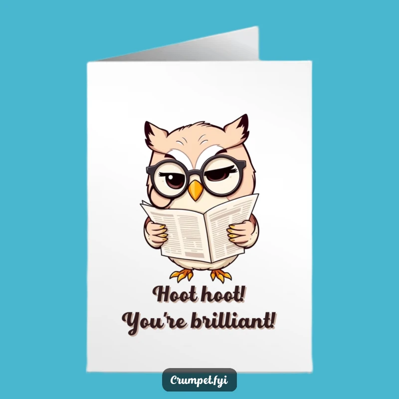 Free Printable Owl Congrats Card: Distinguished Humor Downloadable for Success