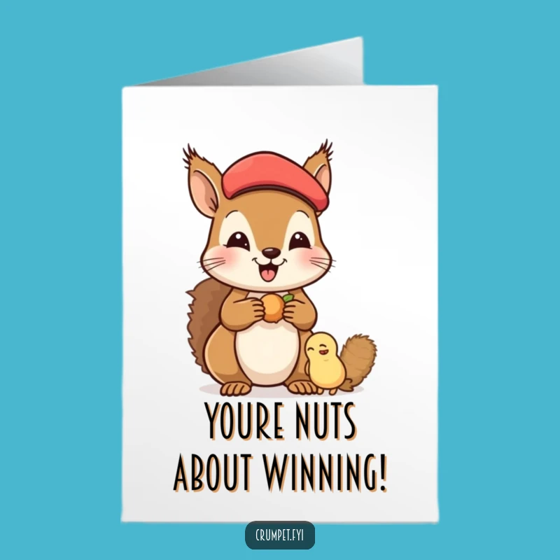 Free Printable Squirrel Congrats Card - Generous Downloadable Gift for Winners