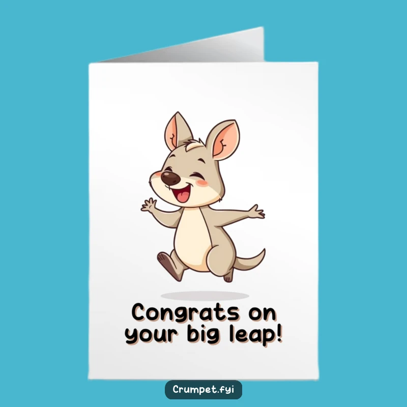 Free Printable Wallaby Congrats Card - Hopping Joy Downloadable