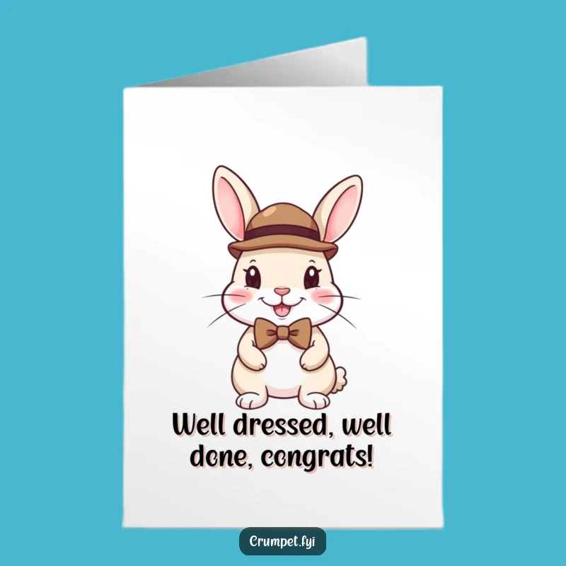 Free Printable Congratulations Card: Dapper Rabbit - Downloadable Style!