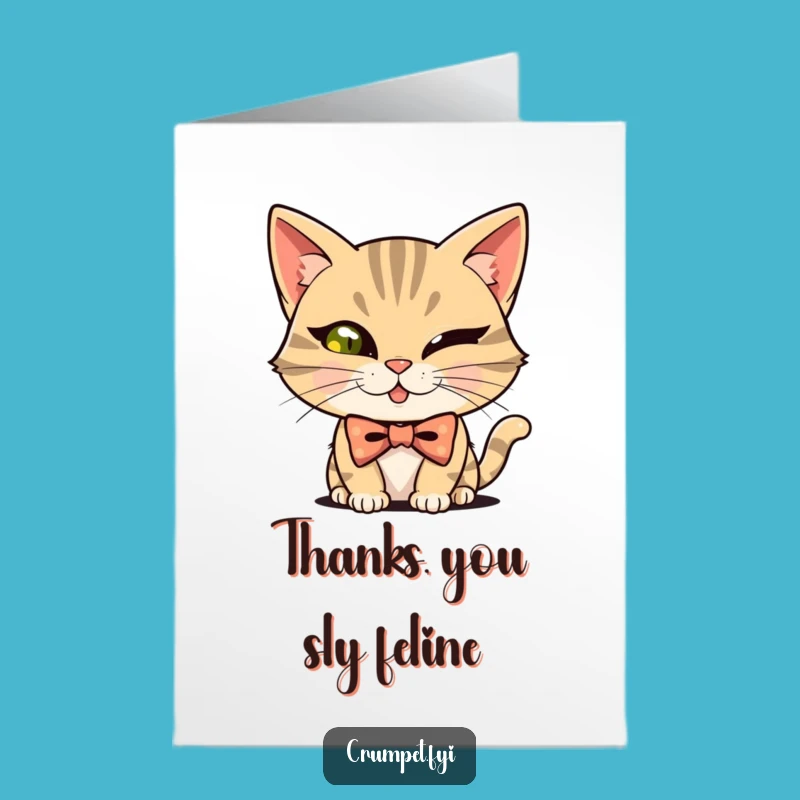 Free Printable Thank You Card: Cat Winks Thanks - Funny Downloadable Gift