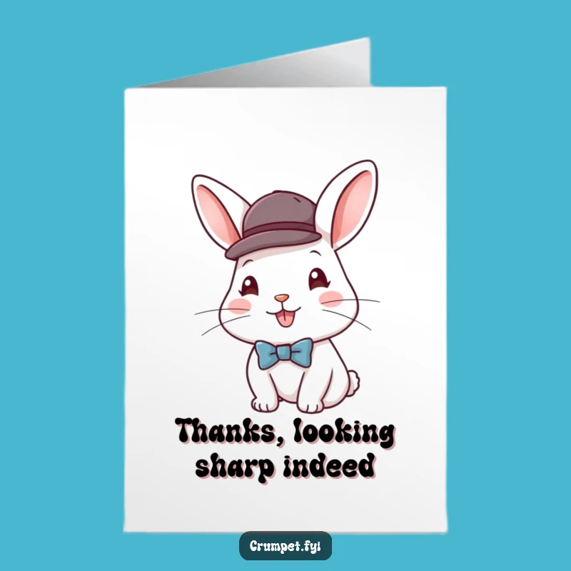 Free Printable Thank You Card: Dapper Rabbit, Elegant Downloadable Gratitude