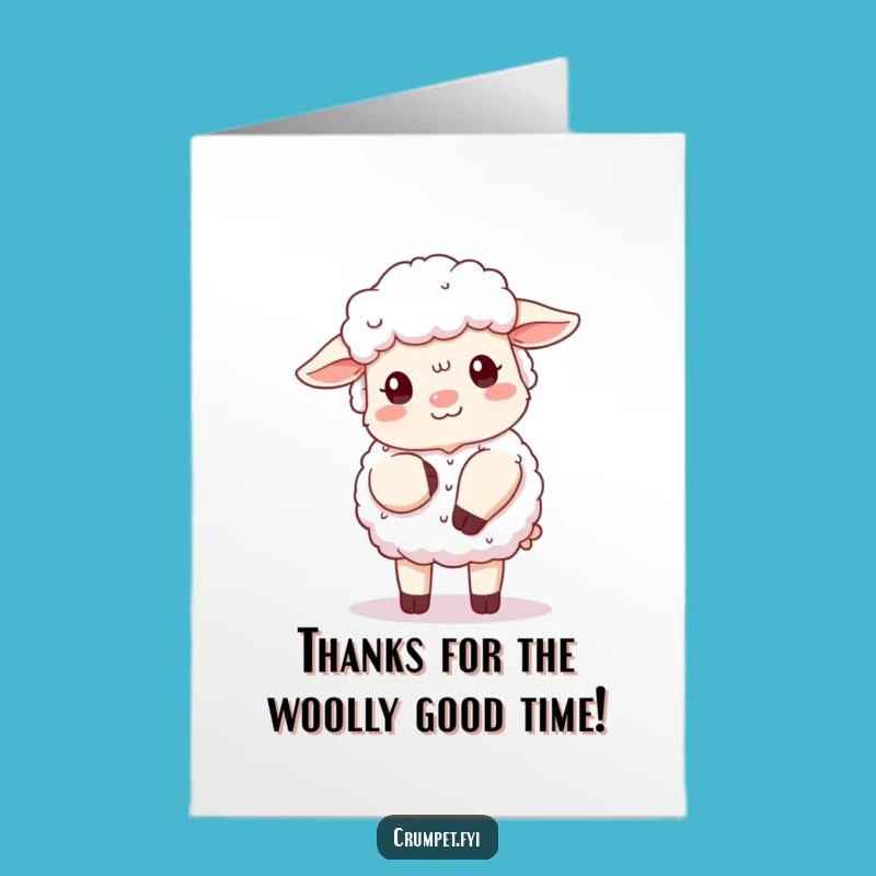 Free Printable Thank You Card: Sheep Curtsy, Grateful Humor Downloadable Design