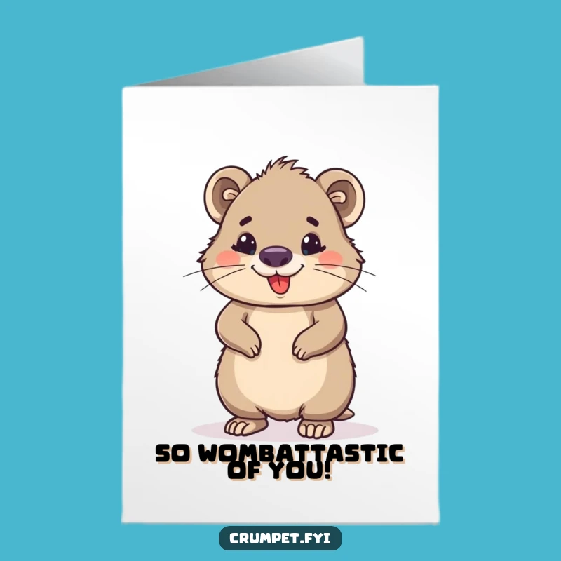 Free Printable Wombat Thank You Card - Confident & Grateful Downloadable
