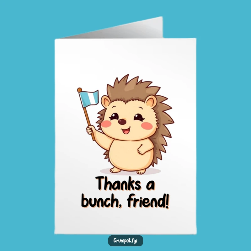 Free Printable Hedgehog Thank You Card: Grateful and Funny Downloadable Gift