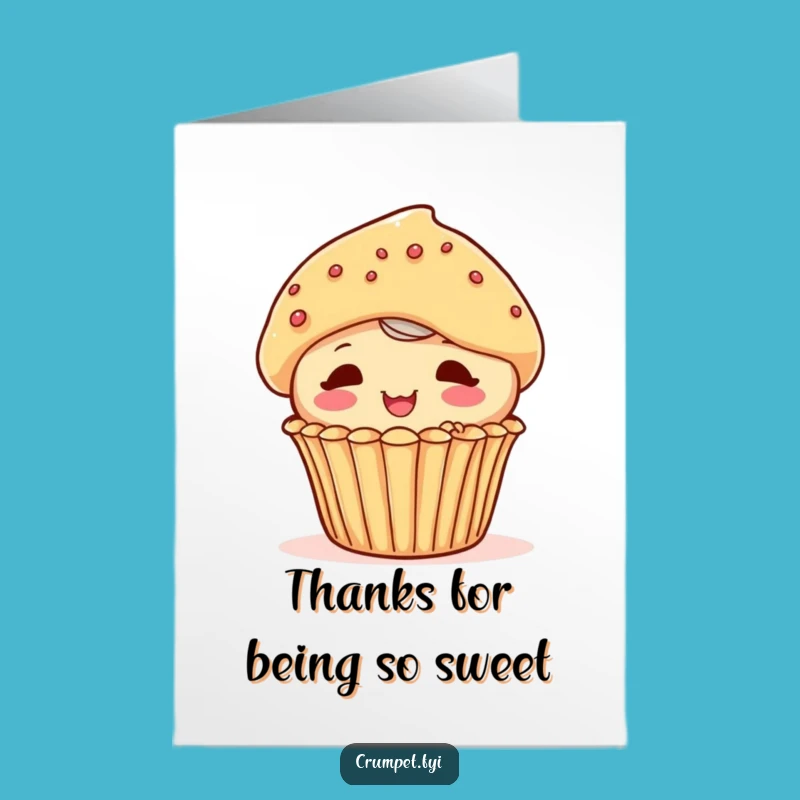 Free Printable Thank You Card: Playful Muffin Says Thanks with a Funny Surprise Greeting