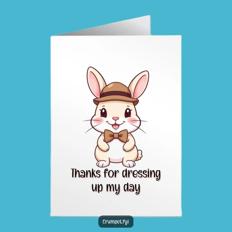 Free Printable Thank You Card: Dapper Rabbit - Downloadable Gratitude!