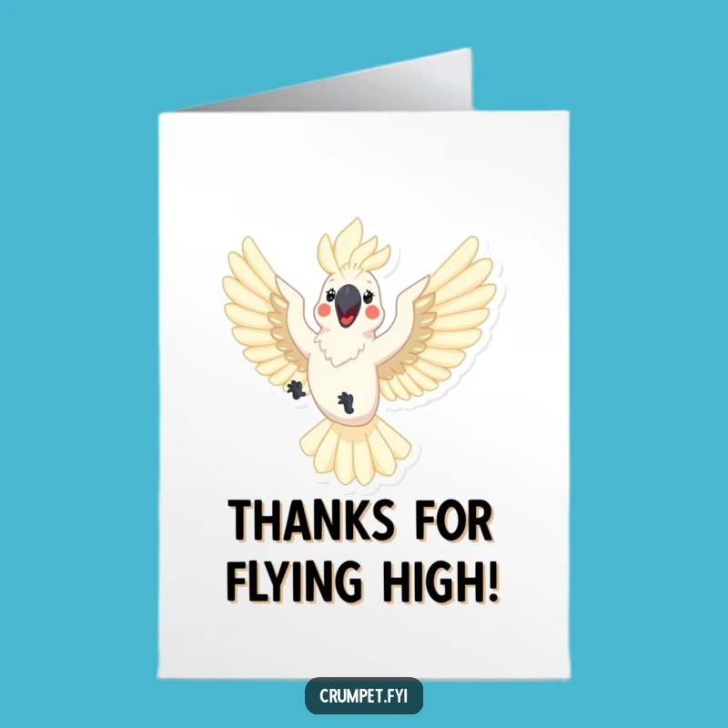 Free Printable Cockatoo Thank You Card - Flying High Downloadable