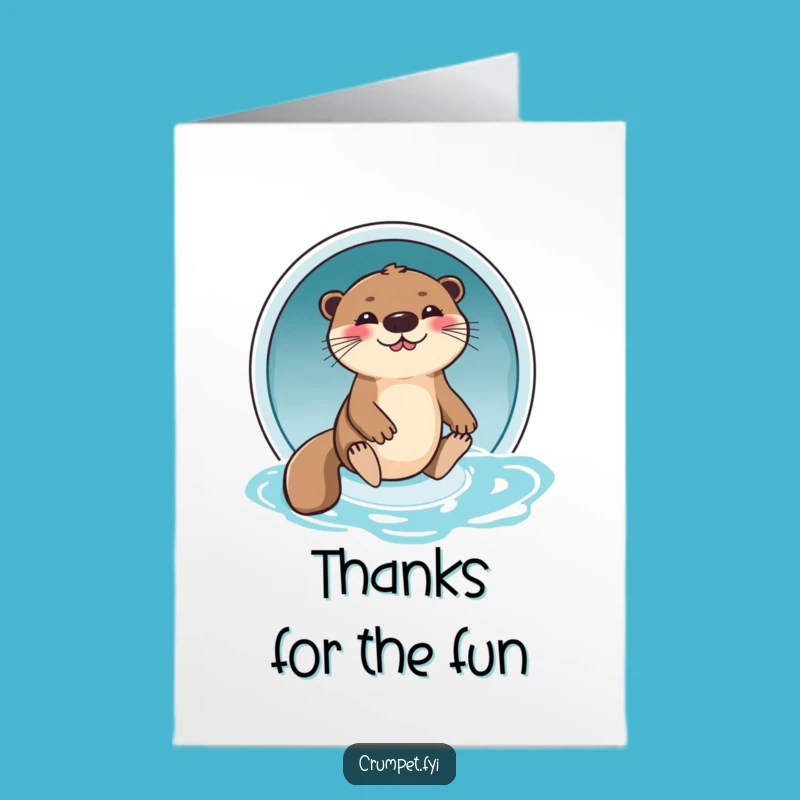 Free Printable Thank You Card: Otter's Joyful Slide, A Funny Downloadable Gift
