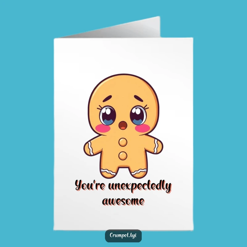 Free Printable Thank You Card: Shocked Gingerbread Man Amazed by Your Kindness!