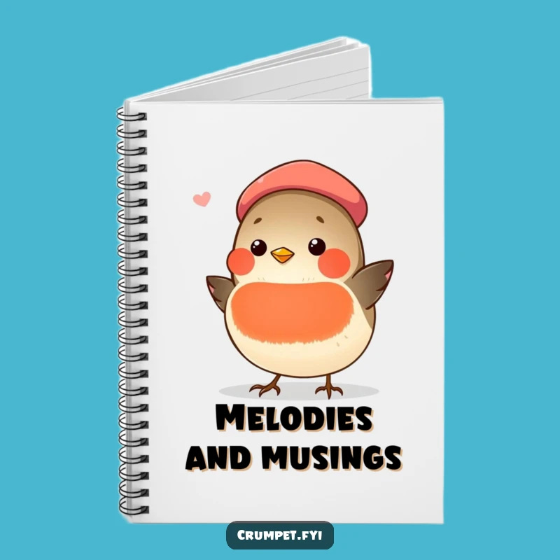 Funny Chubby Robin Beret Singer Notebook: Jot Down Your Melodies!