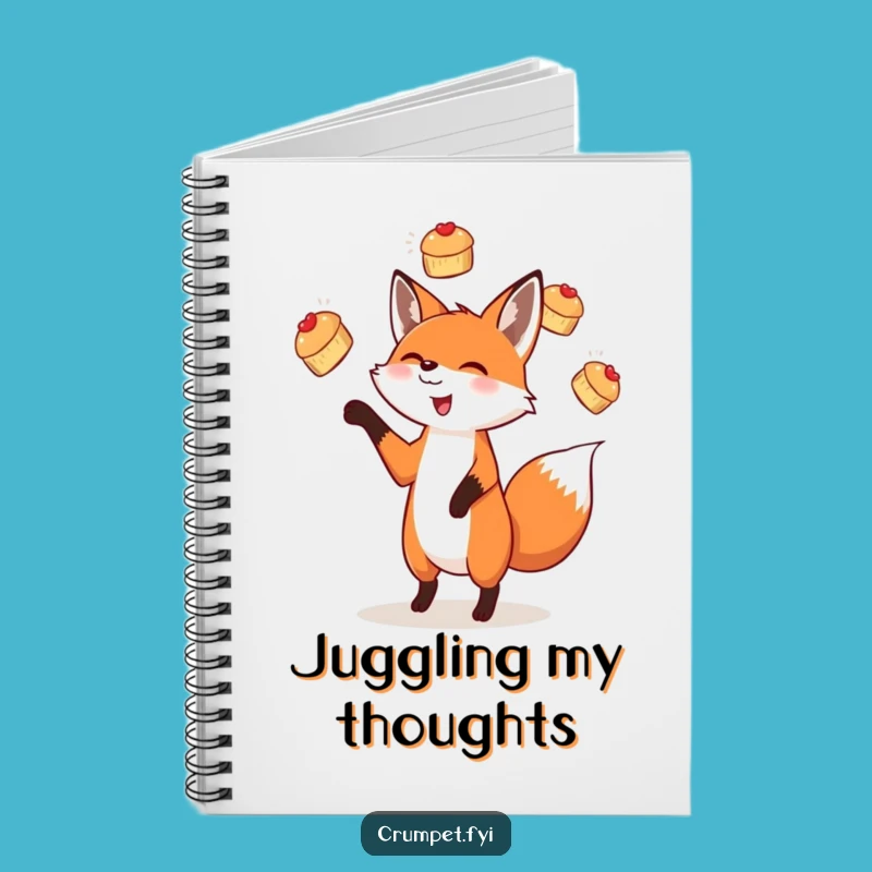 Funny Fox Scone Juggling Notebook, Jot Down Recipes with a Smile