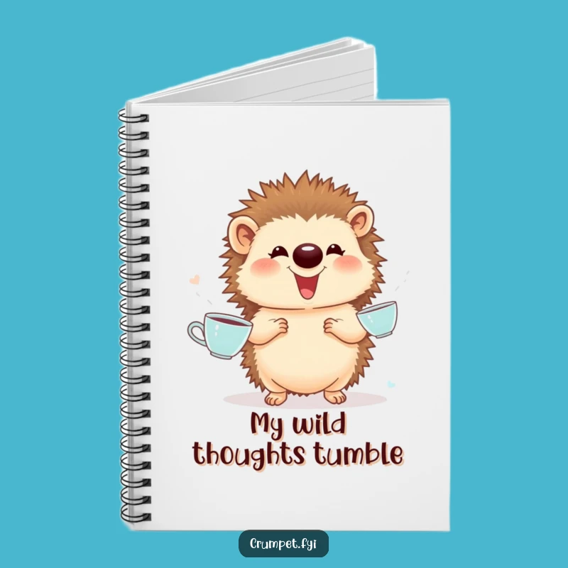 Funny Hedgehog Juggling Teacups Notebook - Jot Down Ideas with Hilarity