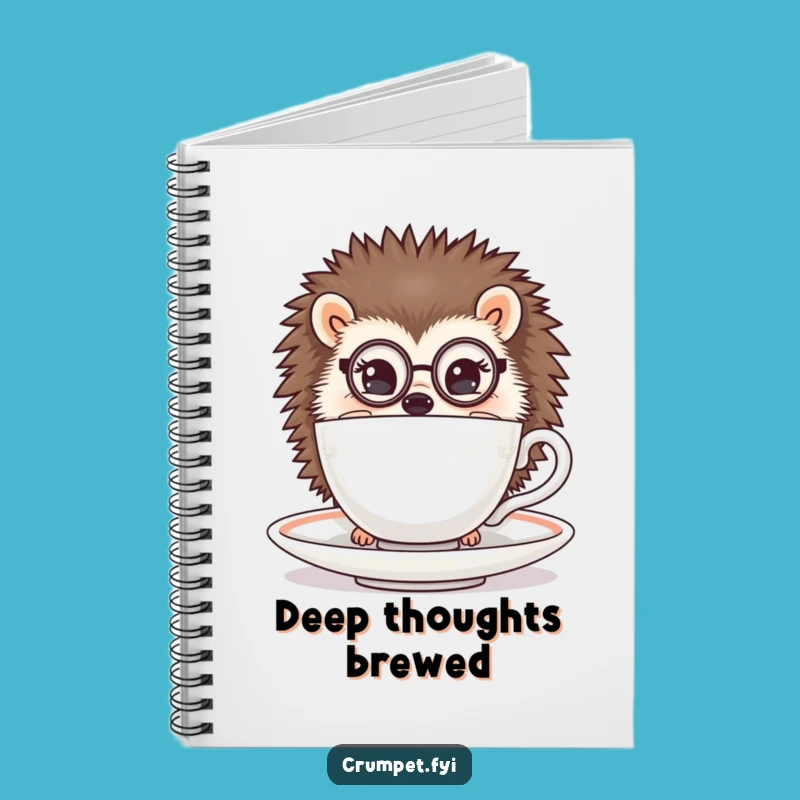 Funny Hedgehog Monocle Notebook: Dapper Tea Peek Journal Gift