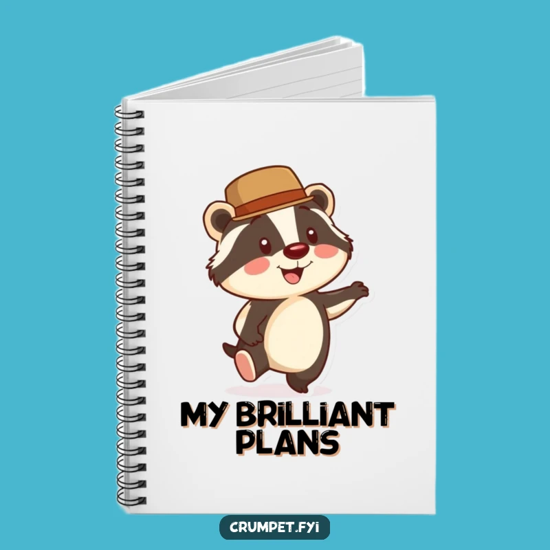 Funny Badger Notebook: Dapper Bowler Hat Journal, Hilarious Gift