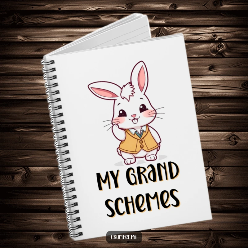 Funny Notebook: A playful rabbit in a waistcoat tipping its cap with a cheeky grin, perfect for capturing thoughts.