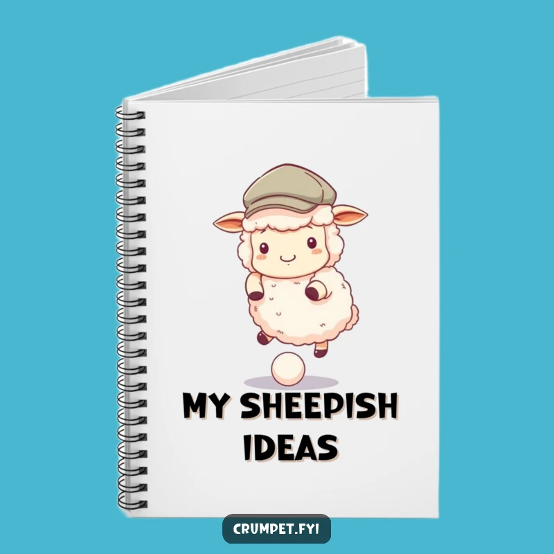 Funny Sheep Notebook - Fluffy Flat Cap Bouncing Ball Journal, Playful Diary, Funny Gift