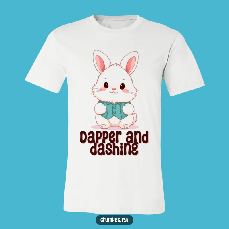 Funny Fluffy Bunny Waistcoat Hopper T-Shirt: Dapper Style for Casual Fun
