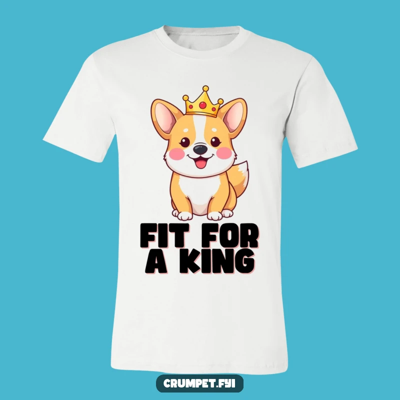 Funny Corgi Crown T-Shirt - Royal Wagging Tail Tee for Dog Lovers