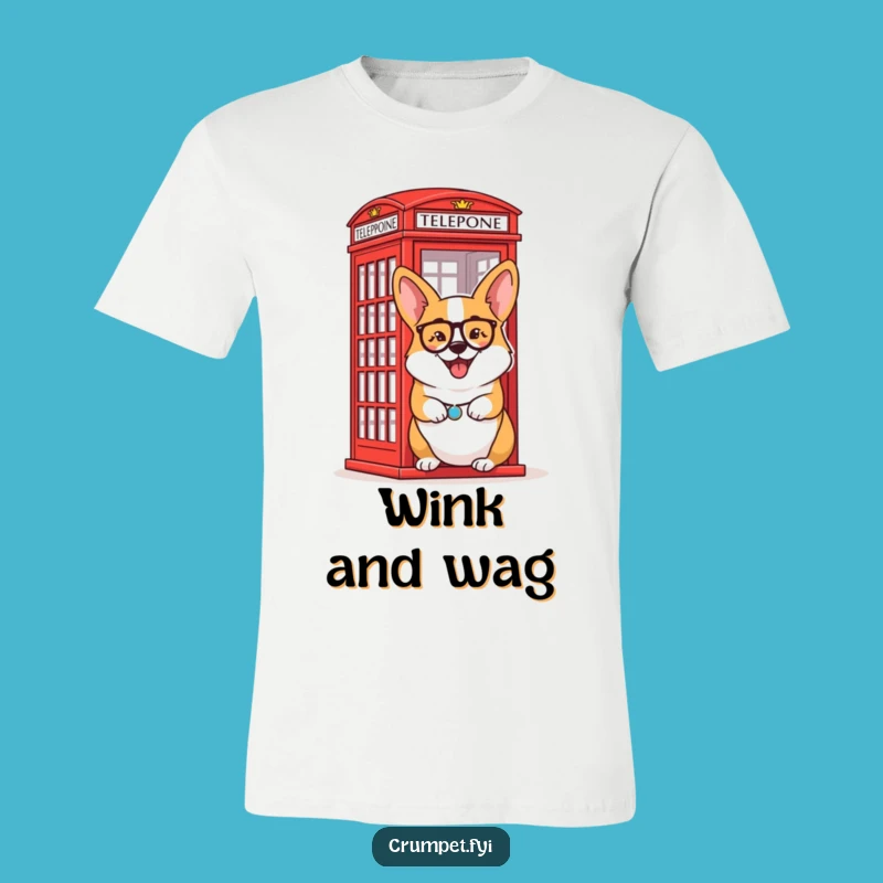 Funny Corgi Monocle T-Shirt: London Wink for Paws, Hilarious Funny Gift!