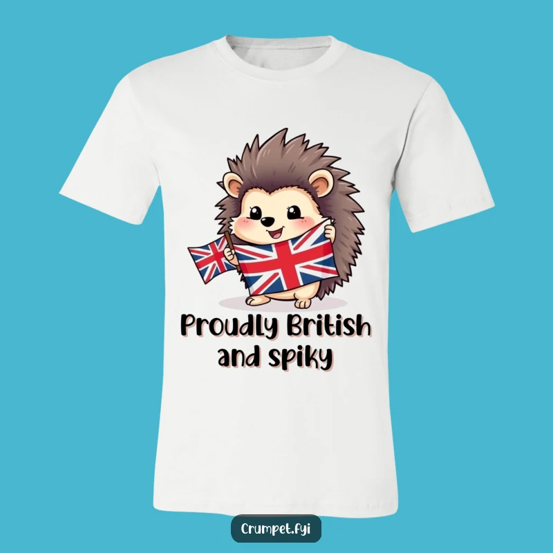 Funny Hedgehog Flag T-Shirt - Joyful British Pride Tee for Animal Fans