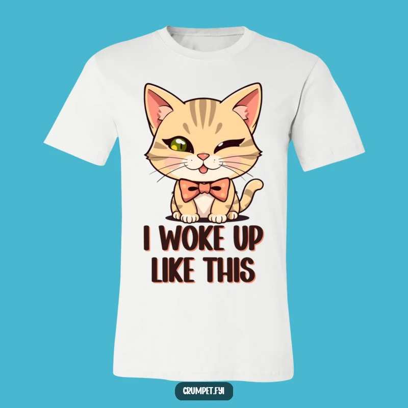 Funny Mischievous Cat Bowtie Winker T-Shirt: Stylish Sass for Cat Fans