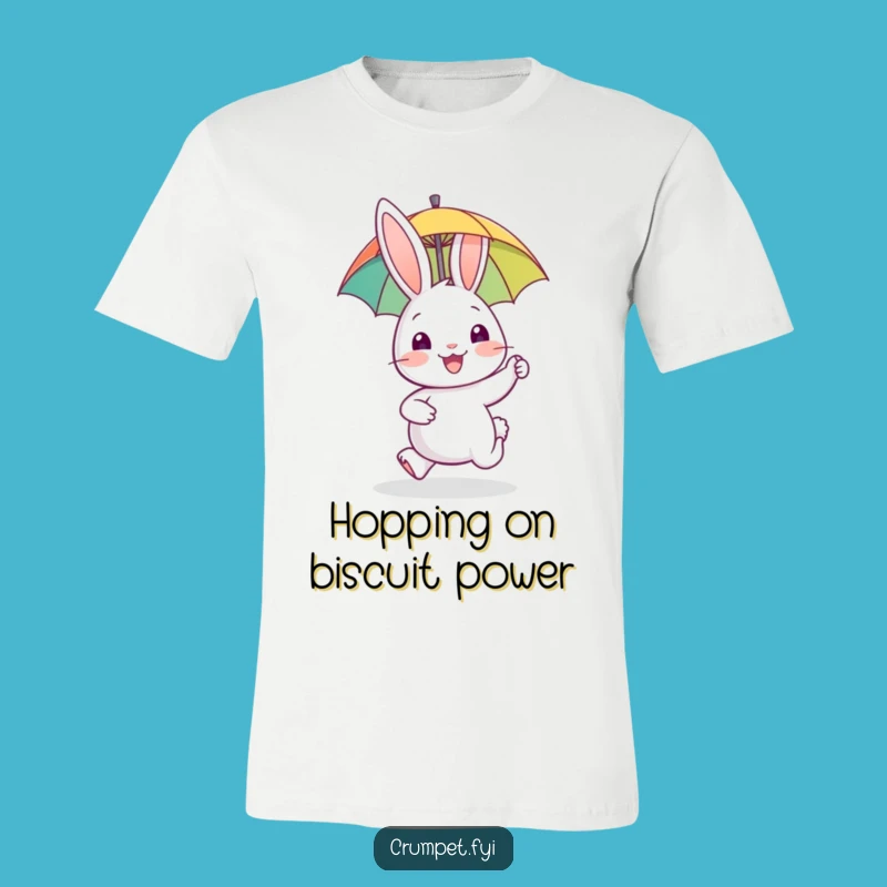 Funny Rabbit Hopping T-Shirt - Happy Biscuit Lover Tee, Joyful Cartoon Apparel, Great Gift