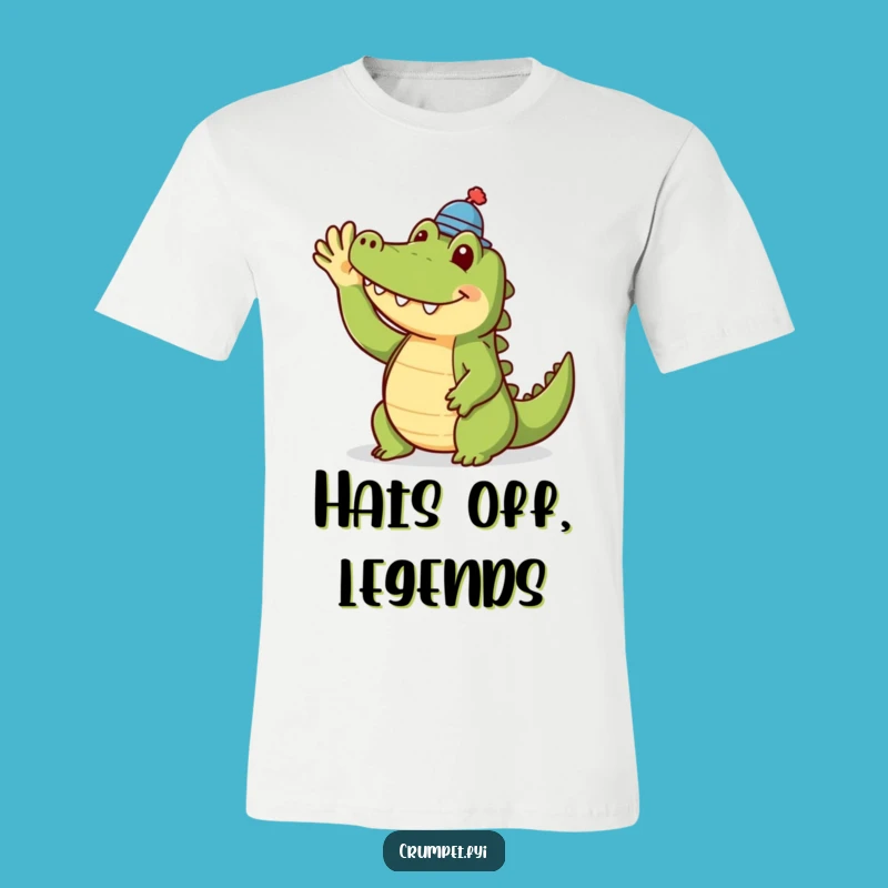 Funny Crocodile T-Shirt: Dapper & Waving Friend, Ideal Funny Gift