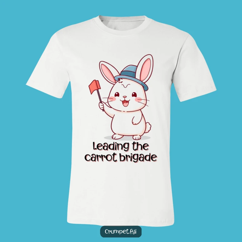 Funny Rabbit T-Shirt: Bowler Hat Waving Flag - Comfy & Cheerful Funny Gift!